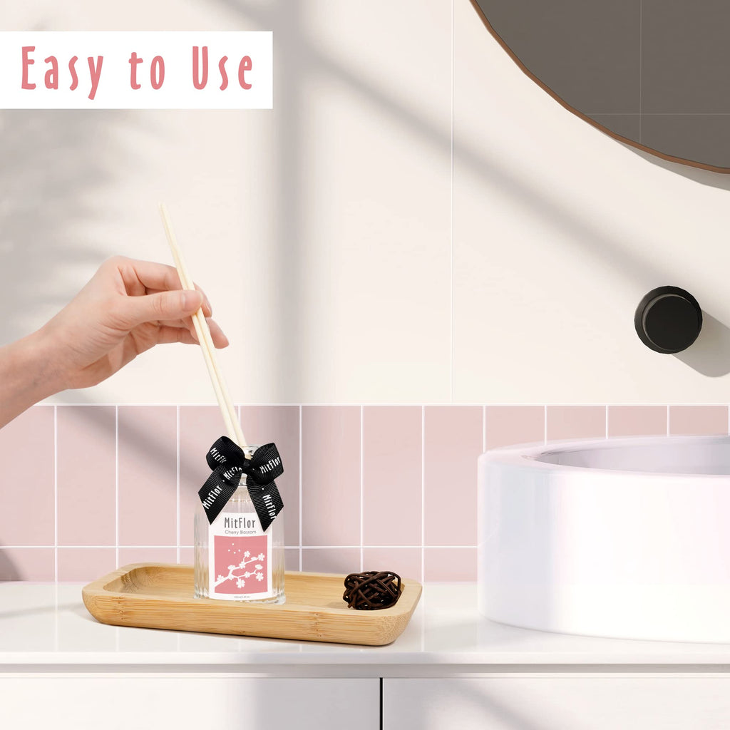 Cherry Blossom Reed Diffuser Set, Premium Home Fragrance Diffuser with 6 Natural Rattan Sticks, Romantic Floral