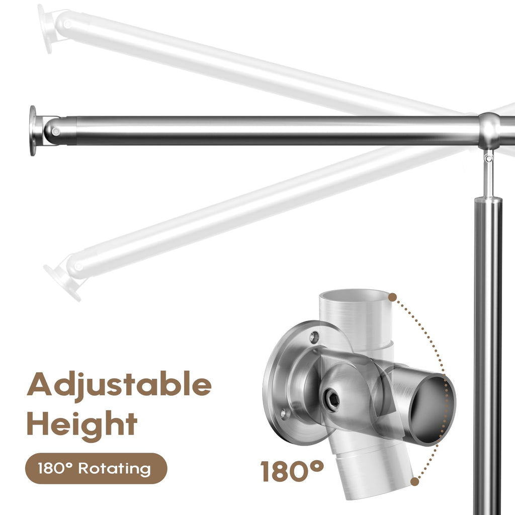 Hand Rails for Steps, 304 Stainless Steel 1-2 Step Single Post Handrail Side Mount Wall to Floor, Indoor Outdoor