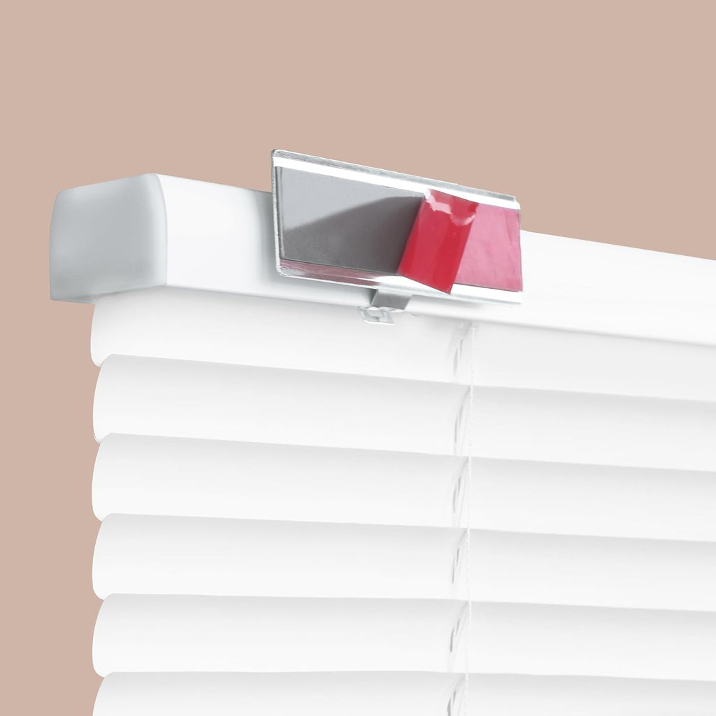 Magnetic Top Down Bottom Up Door Shades, White, 25 x 84 in | - Peelmount Mini Blinds White