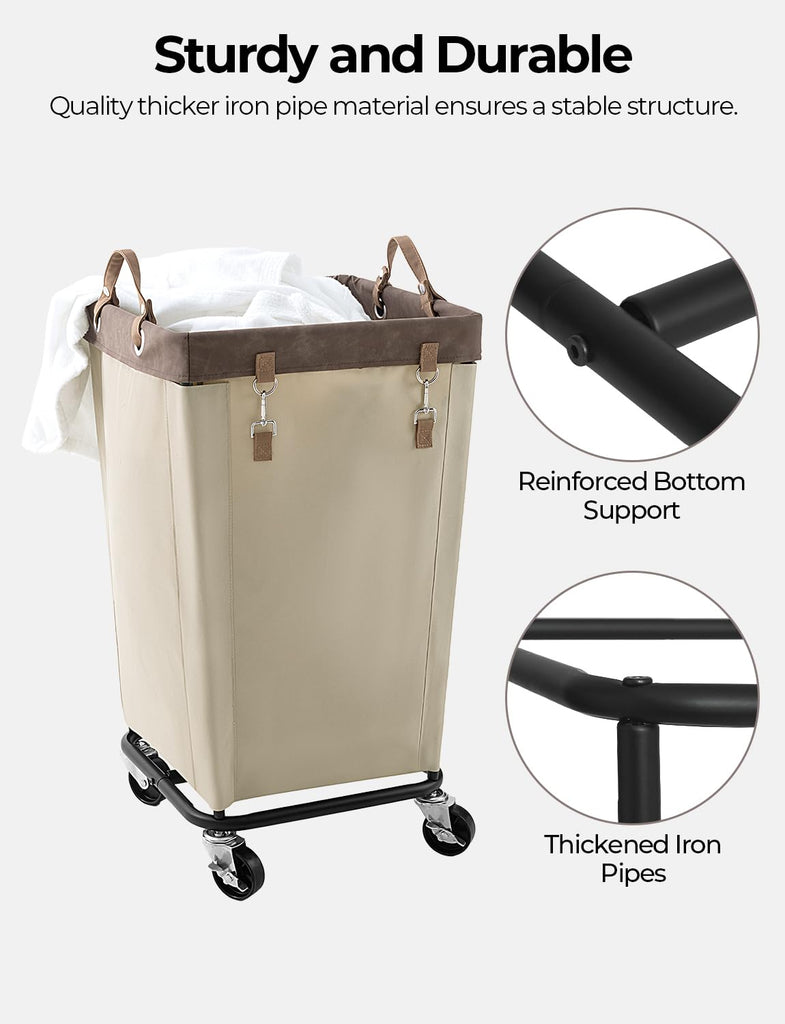 160L Laundry Basket with Wheels, Rolling Hampers for Clothing
