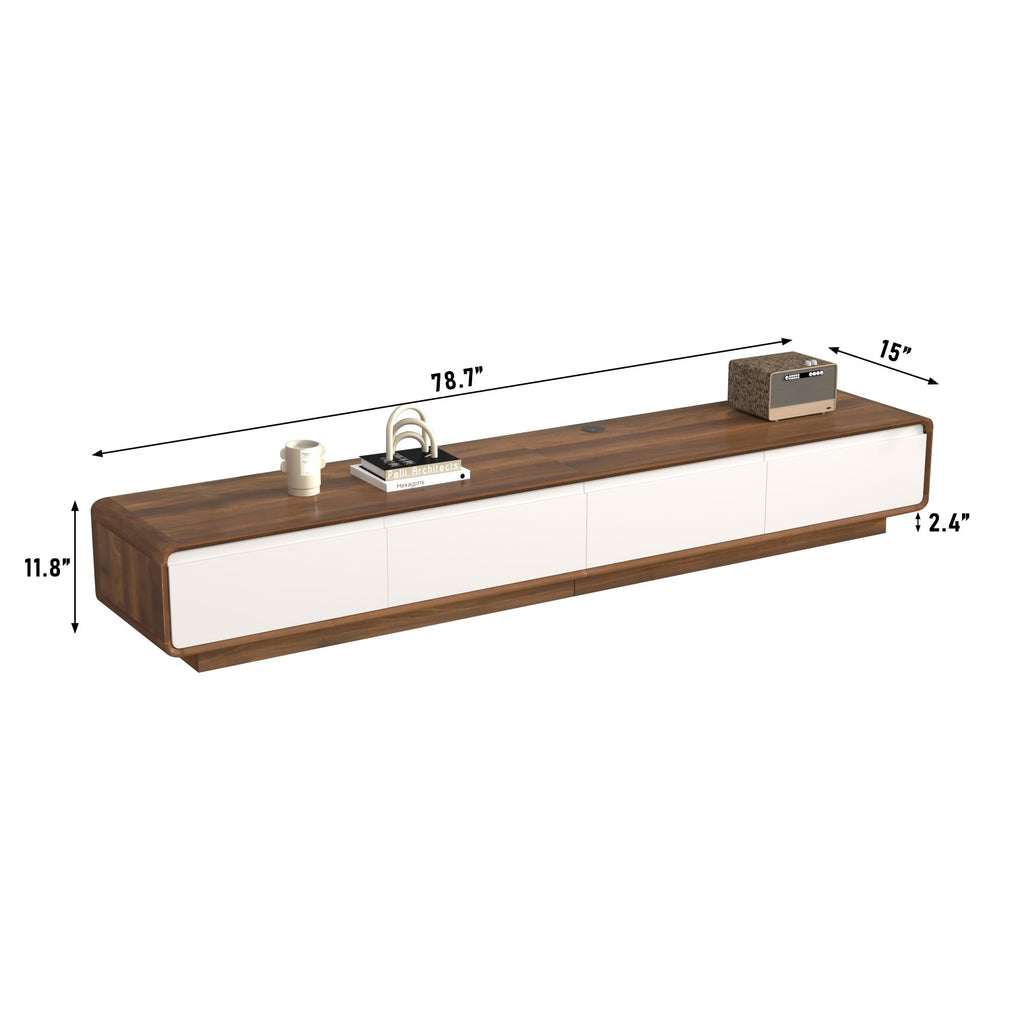 78.7" Minimalist Floating TV Stand for TVs up to 85 Inches, Modern Wall Mounted Media Console with 2 Drawers