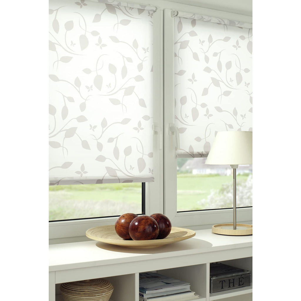 Decor Scandinavian Roller Blind, No Drilling Required, for Gluing or Clamping, Opaque, Translucent, White/Natural, 70