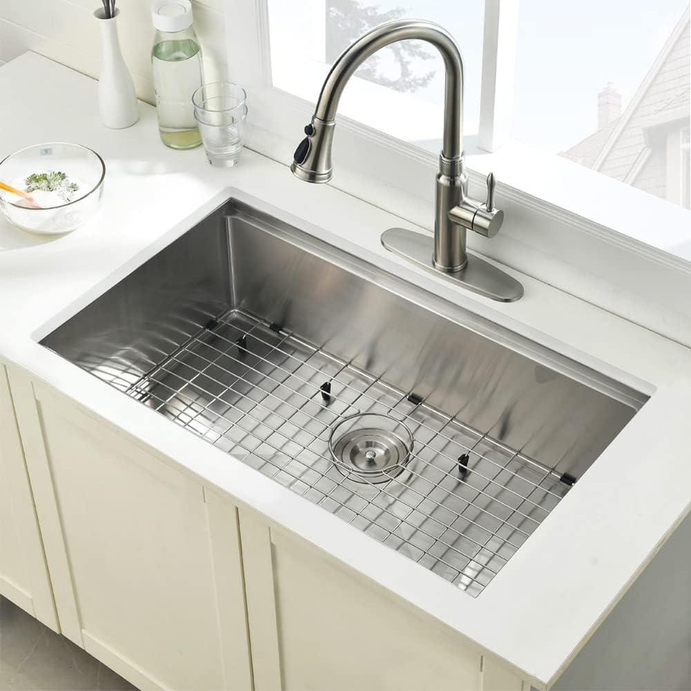 30 Inch Undermount Kitchen Sink Stainless Steel | 30 x 19 Inch Undermount Workstation Sink 16 Gauge 10 Inch Deep