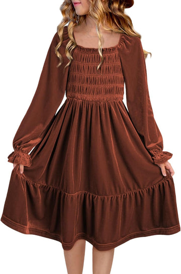 Girls Velvet Dresses Semi Formal Party Outfits