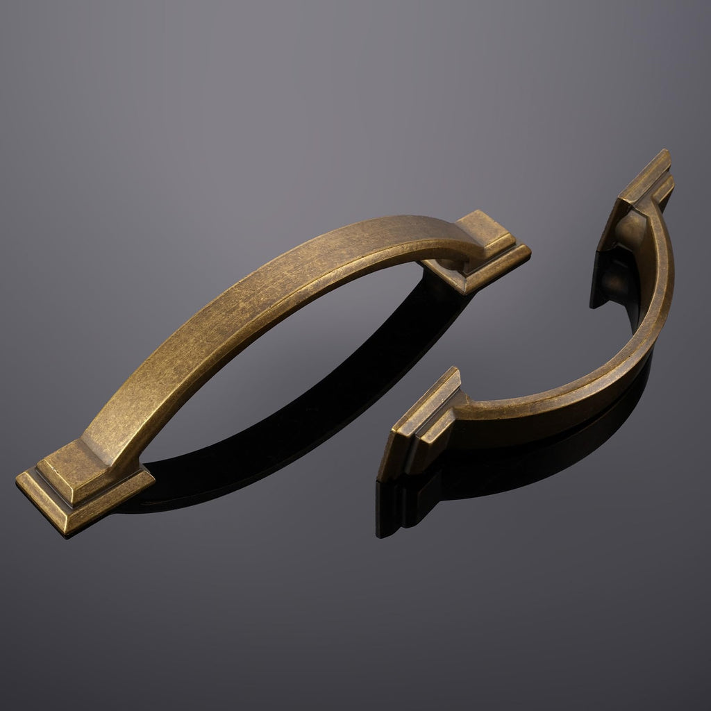 10 Pack 7-1/2 Inch Cabinet Pulls Antique Brass Kitchen Cabinet Handles Zinc Alloy Drawer Pulls Solid Cabinet Hardware