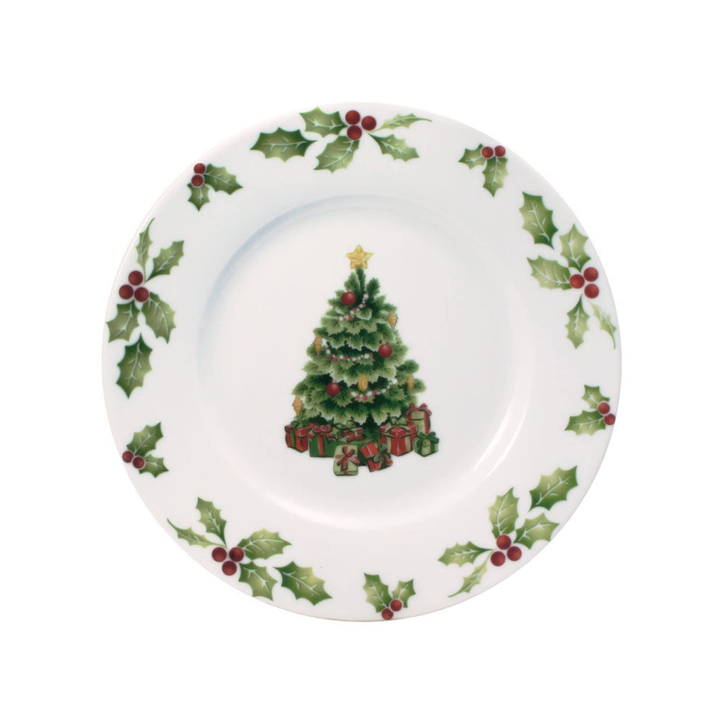Christmas Day 24-Piece Dinnerware Set Service for 8 Porcelain