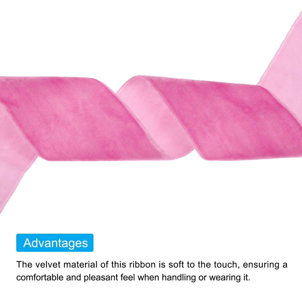 Velvet Ribbon Single Face 2 Inch x 10 Yard Pink