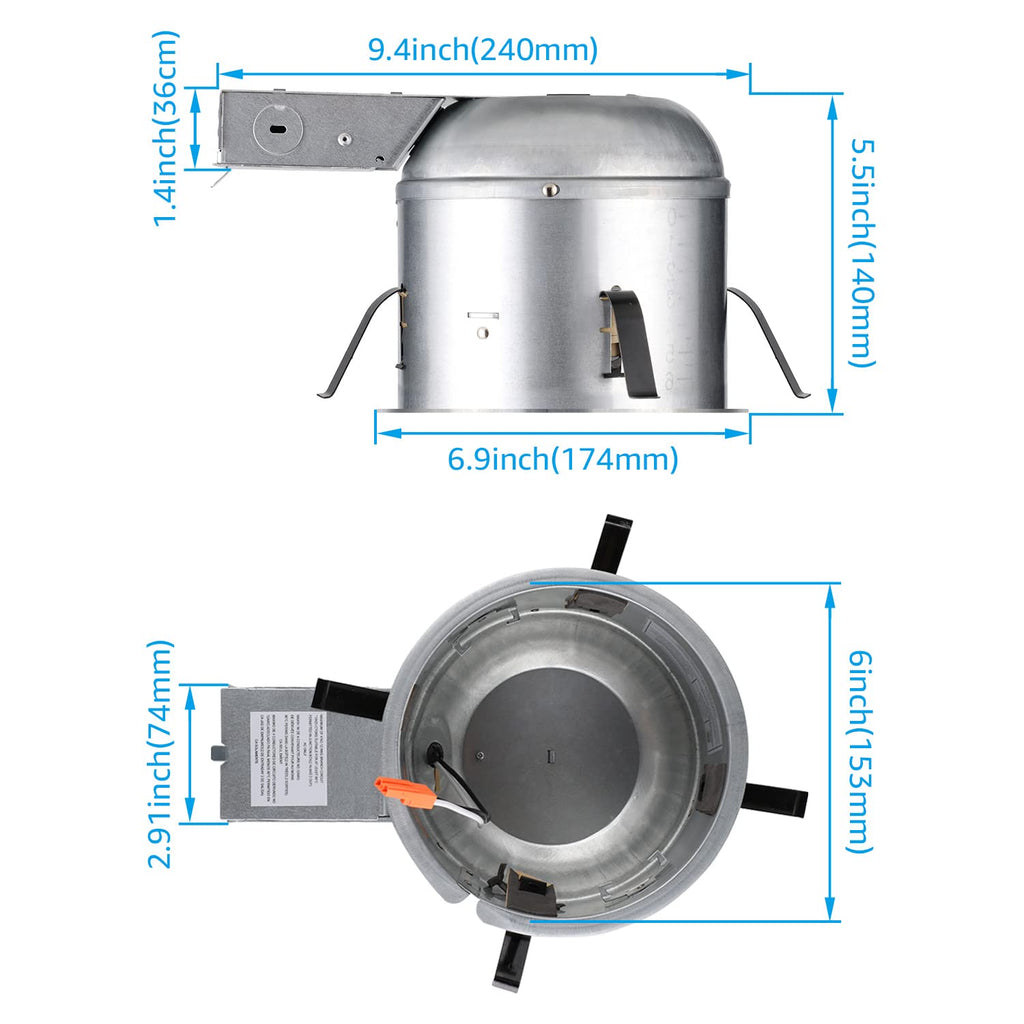 6 Inch Shallow Remodel Recessed Lighting Housing