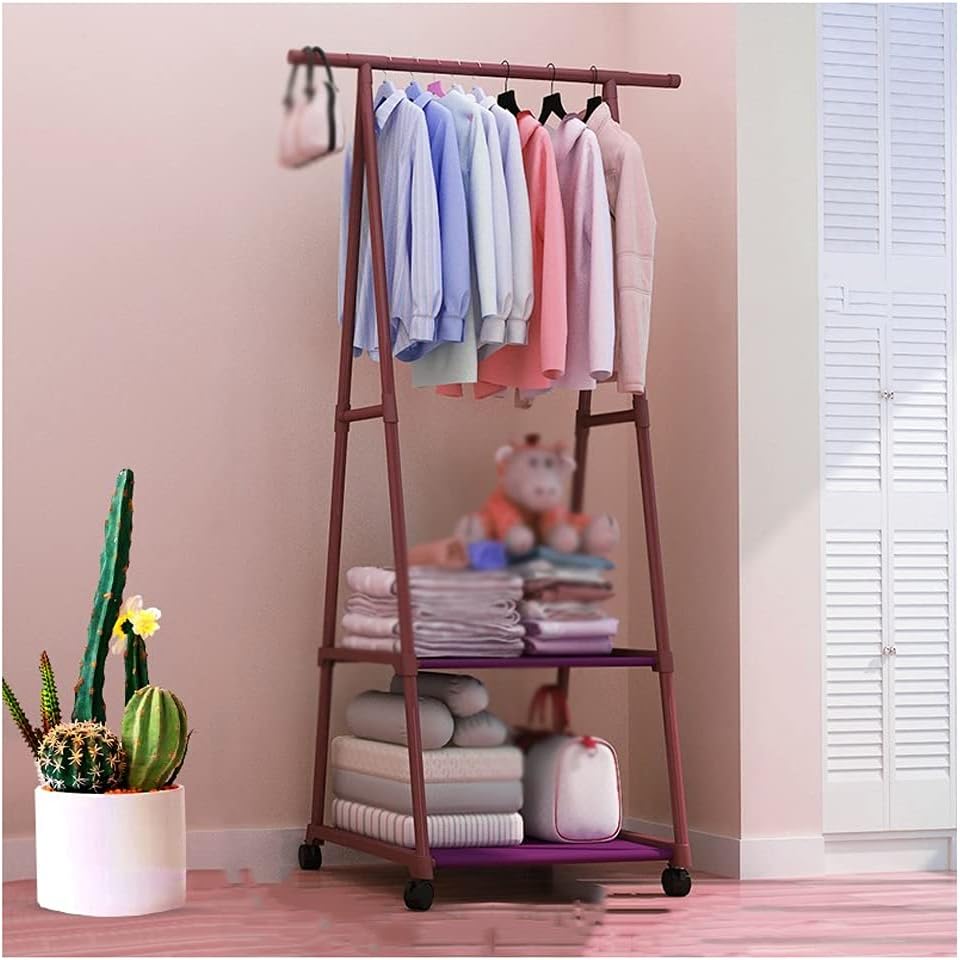 Coat Rack Stand Coat Rack Household Small Space Hanger Bedroom Floor Small Coat Shelf Living Room Pulley Coat Stand