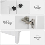 32" White Bathroom Vanity with Marble Top & 4 Drawers - Modern Freestanding Vanity Cabinet