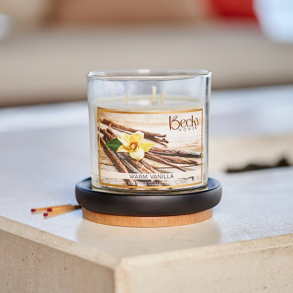 14.5oz Warm Vanilla Candle, 3 Wick Scented Candle
