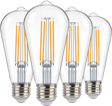 Dusk to Dawn Outdoor Sensor ST19 LED Light Bulb, 7W (60W Eqv.), 800LM,Vintage Filament E26 Base, Auto On/Off