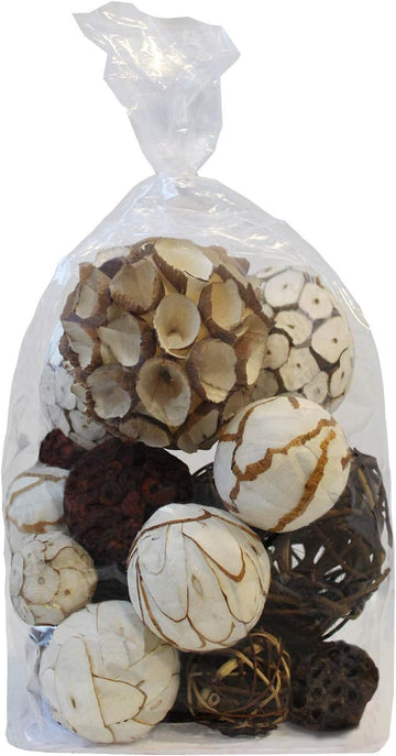 Decorative Balls for Centerpiece â€" Decorative Bowl Fillers, Assorted Rattan Wicker Balls Orb Grapevine Ball, Vase - Set of 23