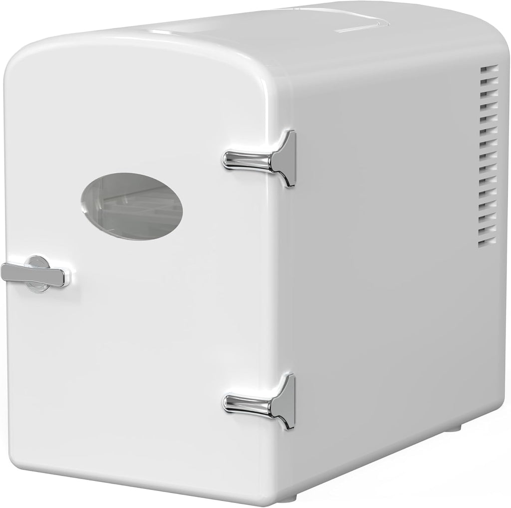 Mini Fridge, 6L/9 Can Skincare Beverage Small Refrigerator for Bedroom, Office, Dorm, Car, 100% Freon-Free Cooler and