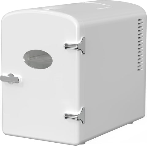 Mini Fridge, 6L/9 Can Skincare Beverage Small Refrigerator for Bedroom, Office, Dorm, Car, 100% Freon-Free Cooler and
