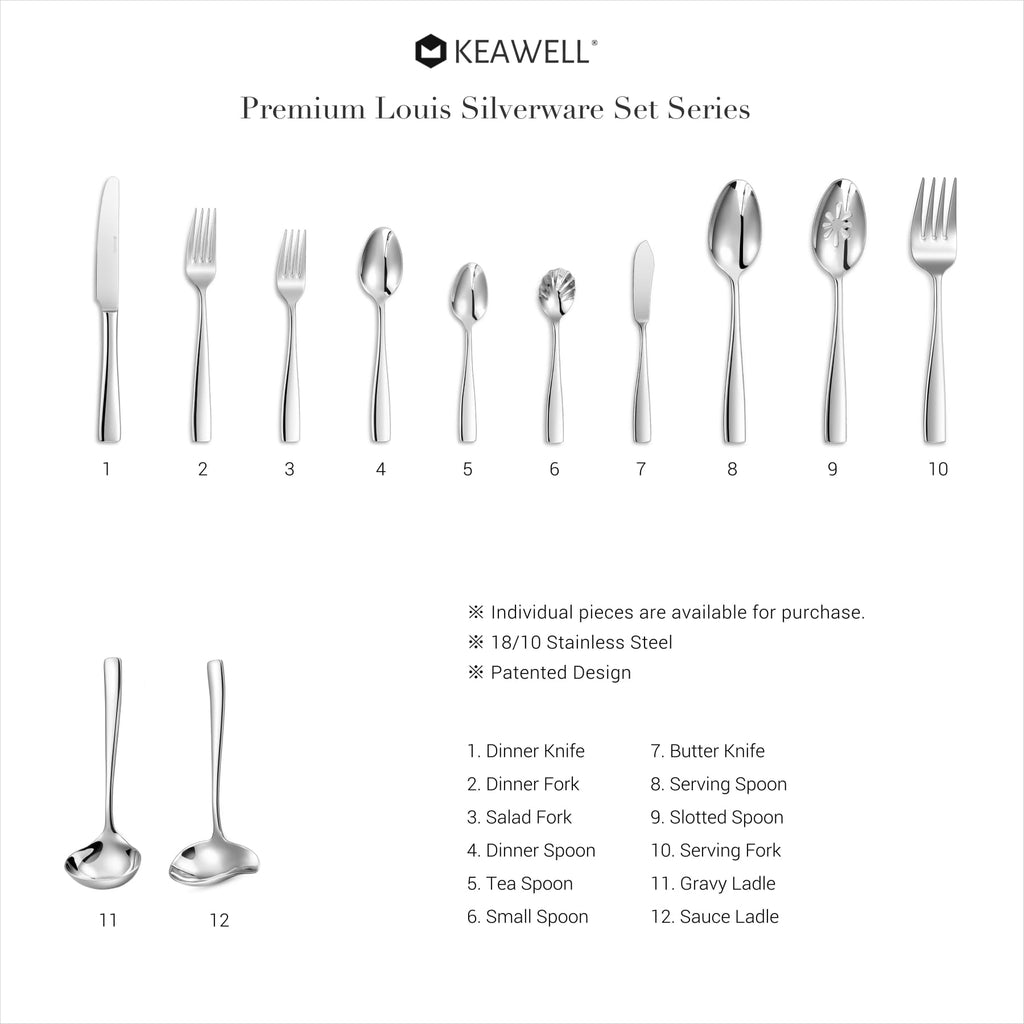 Premium Louis 20/45/65-Piece Silverware Set (45)