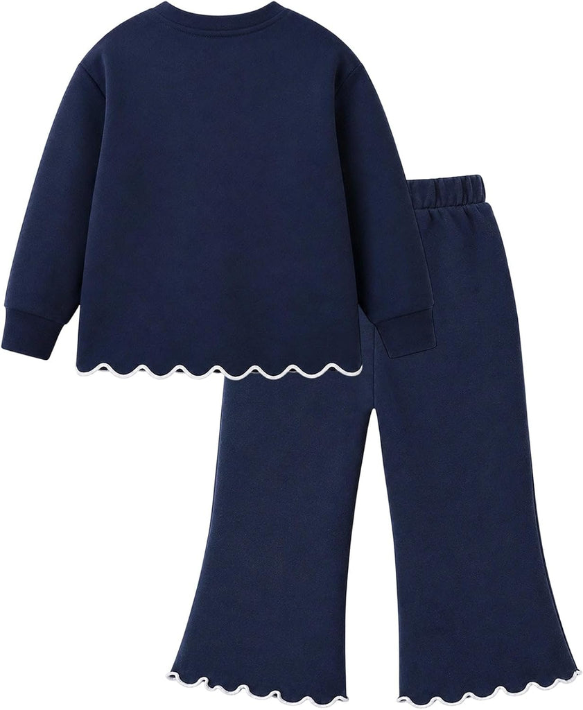 Girls Outfit Set 2 Piece Sweatshirt Top with Flare Pants