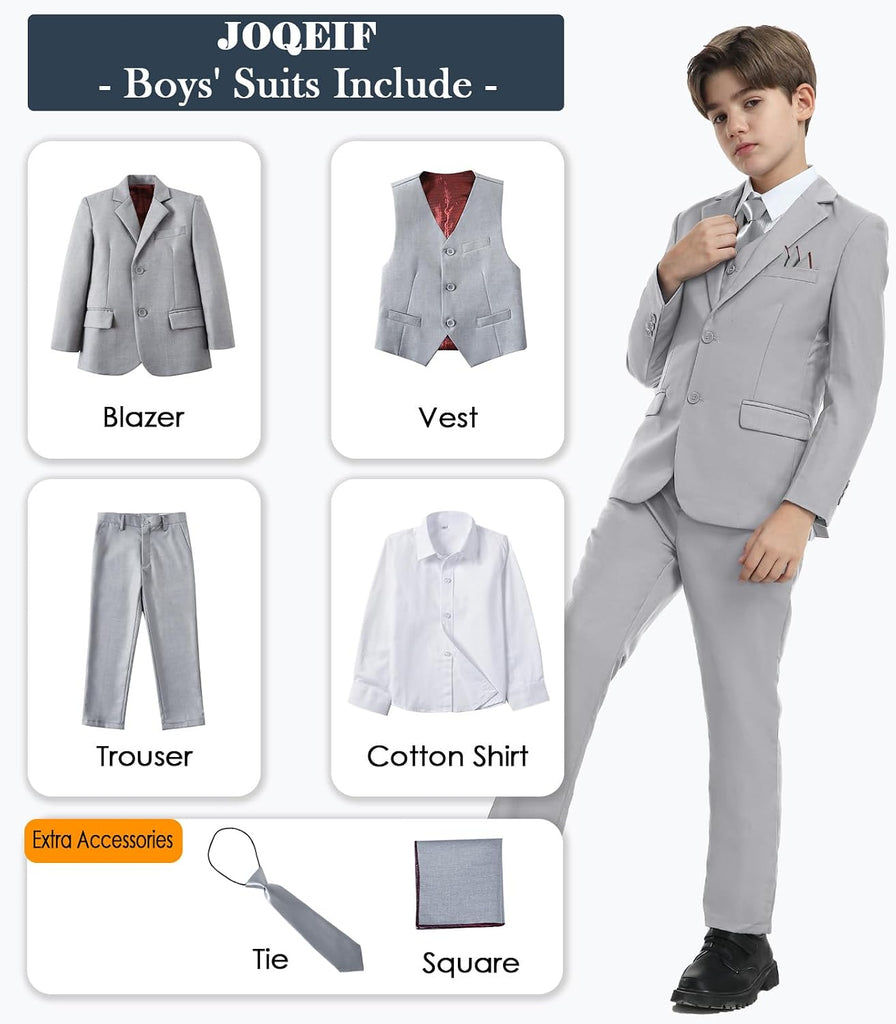 Boys Suits Formal Slim Fit Wedding Ring Bearer Outfit Dress Tuxedo Suit Set