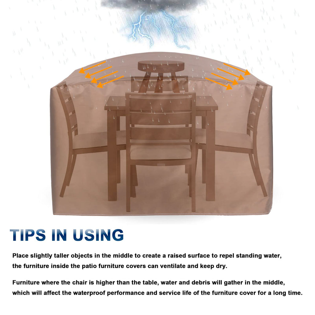 71x47x47 Furniture Table Cover Waterproof Outdoor Rectangular Furniture Set Cover for Garden Veranda Table and Chair