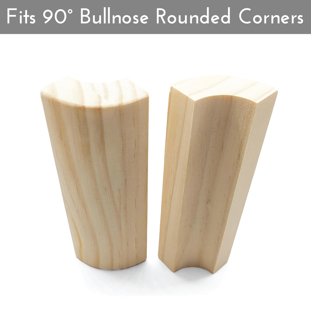 5.5" x 5/8" Rounded Outside Bullnose Corner Baseboard Trim Block. (6)