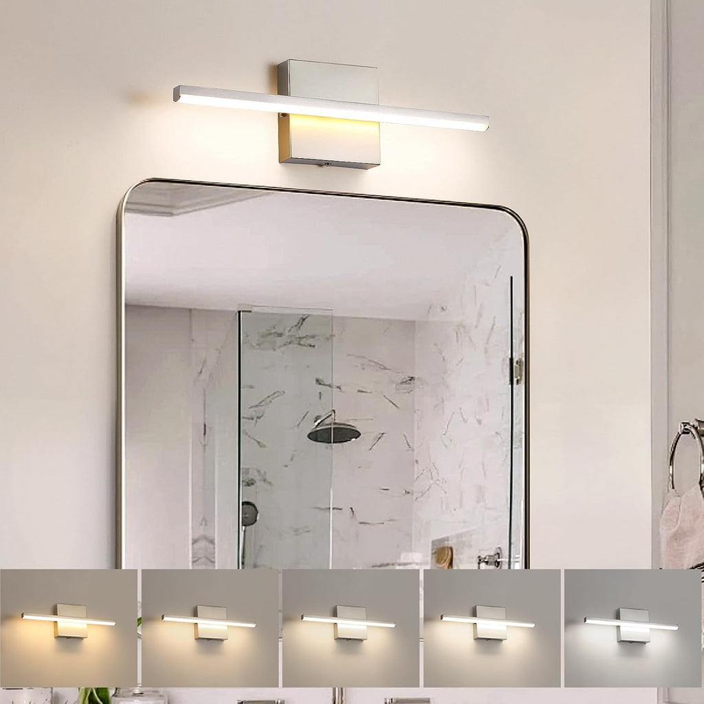 Bathroom Vanity Light 16 Inch, Dimmable 5CCT LED | 14W Brushed Nickel Bathroom Light Fixture Over Mirror, Wall Sconce