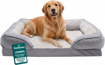 Orthopedic Dog Bed for Large Dogs w/ Removable Bolsters & Washable Cover, For Dogs Up to 95 lbs - Plush & Velvet