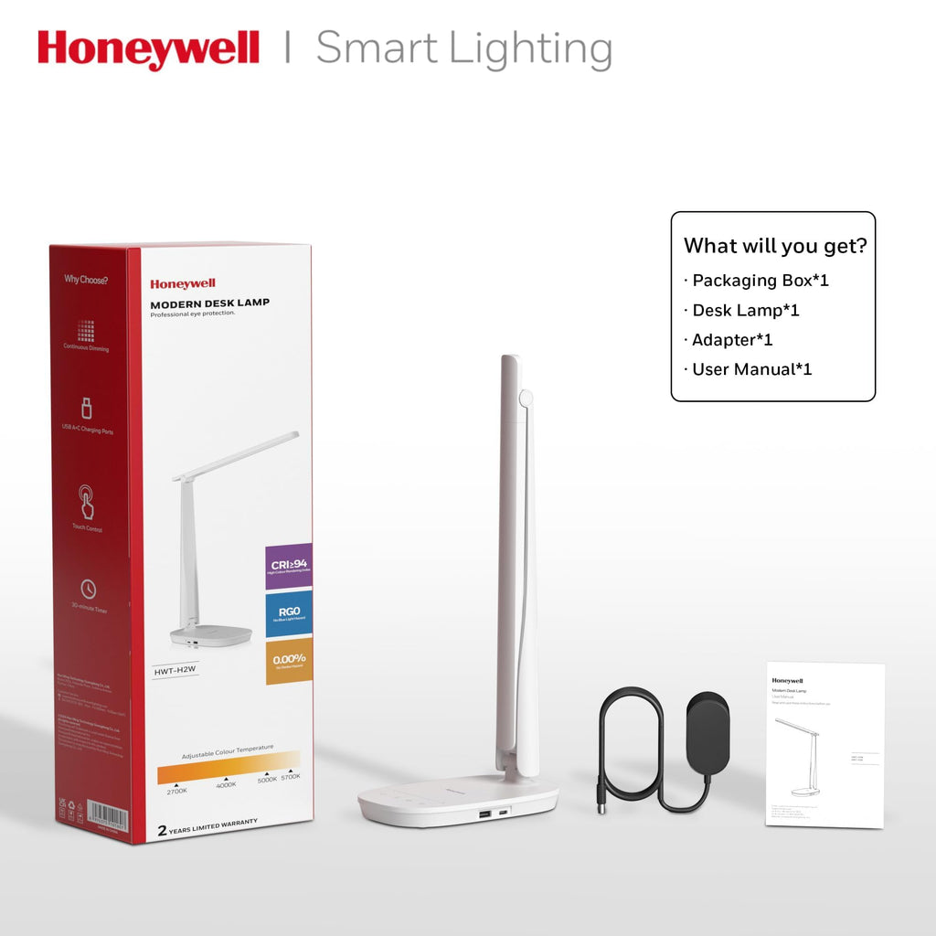 LED Desk Lamp, Eye-Caring Full Spectrum, USB Charging