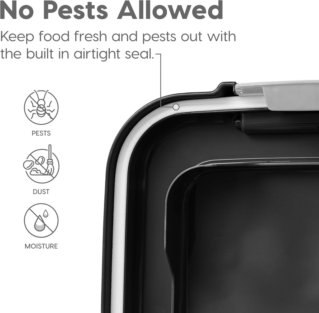 USA Dog Food Storage Container, Up to 38 lbs, Black, Made in USA