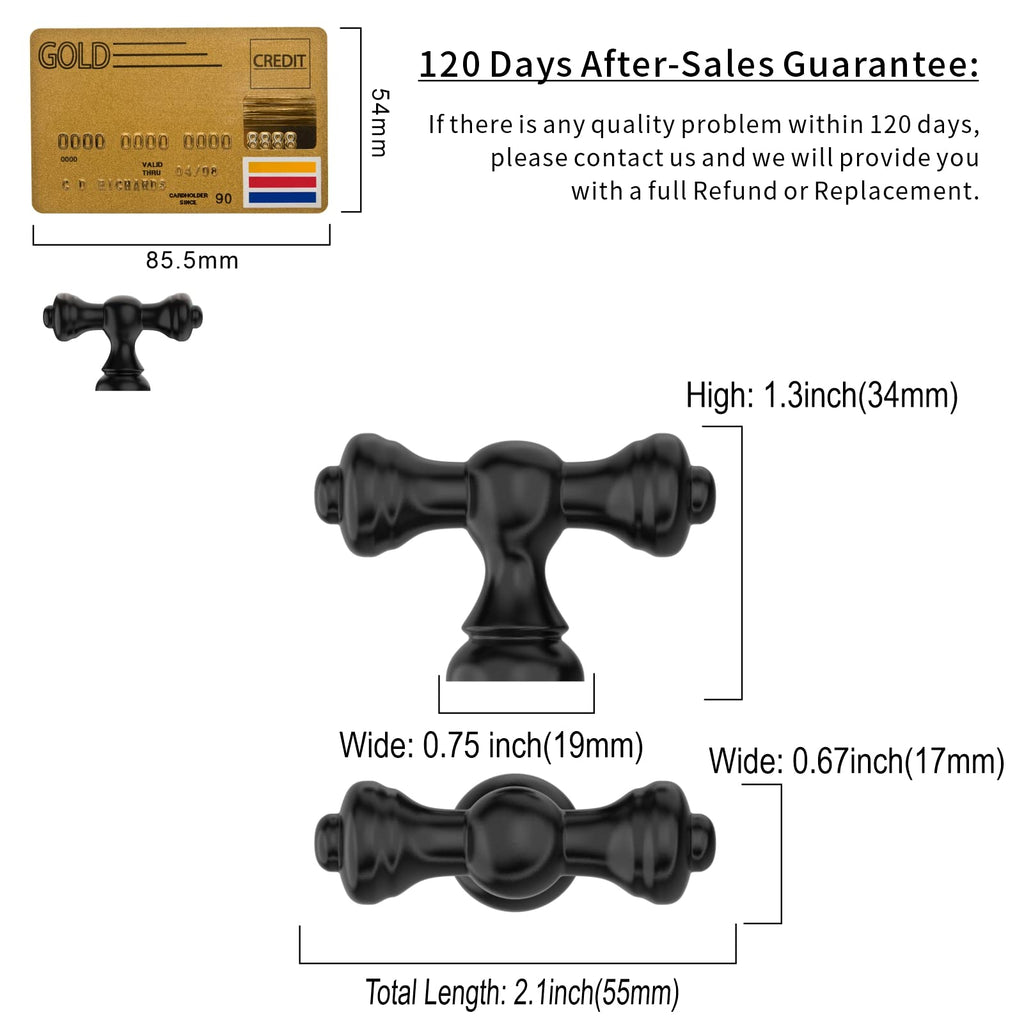 20 Pack Matte Black Kitchen Cabinet Knobs 2.1 Inch(53mm) Single Hole Cabinet Handles Dresser Knobs Drawer Knobs and