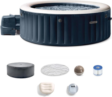 PureSpa 6 Person Inflatable Hot Tub with Energy-Efficient Spa Cover | 28431EH Bubble Massage: Saltwater System