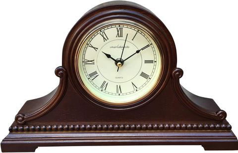 Mantel Clocks, Battery Operated, Silent Wood Mantle Clock with Westminster Chimes On The Hour