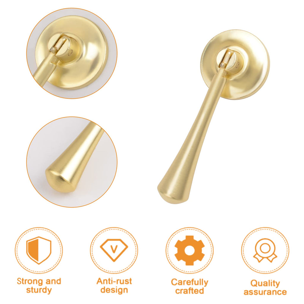 Teardrop-Shaped Cabinet Pulls, 4pcs Solid Brushed Gold Pendant Handles Knob Zinc Alloy Handles Knobs with Mounting