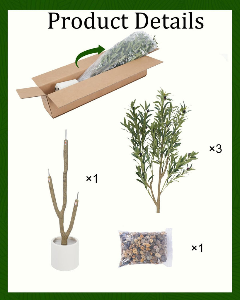 Olive Tree 6FT Fake Tree Faux Plants Indoor with Pot