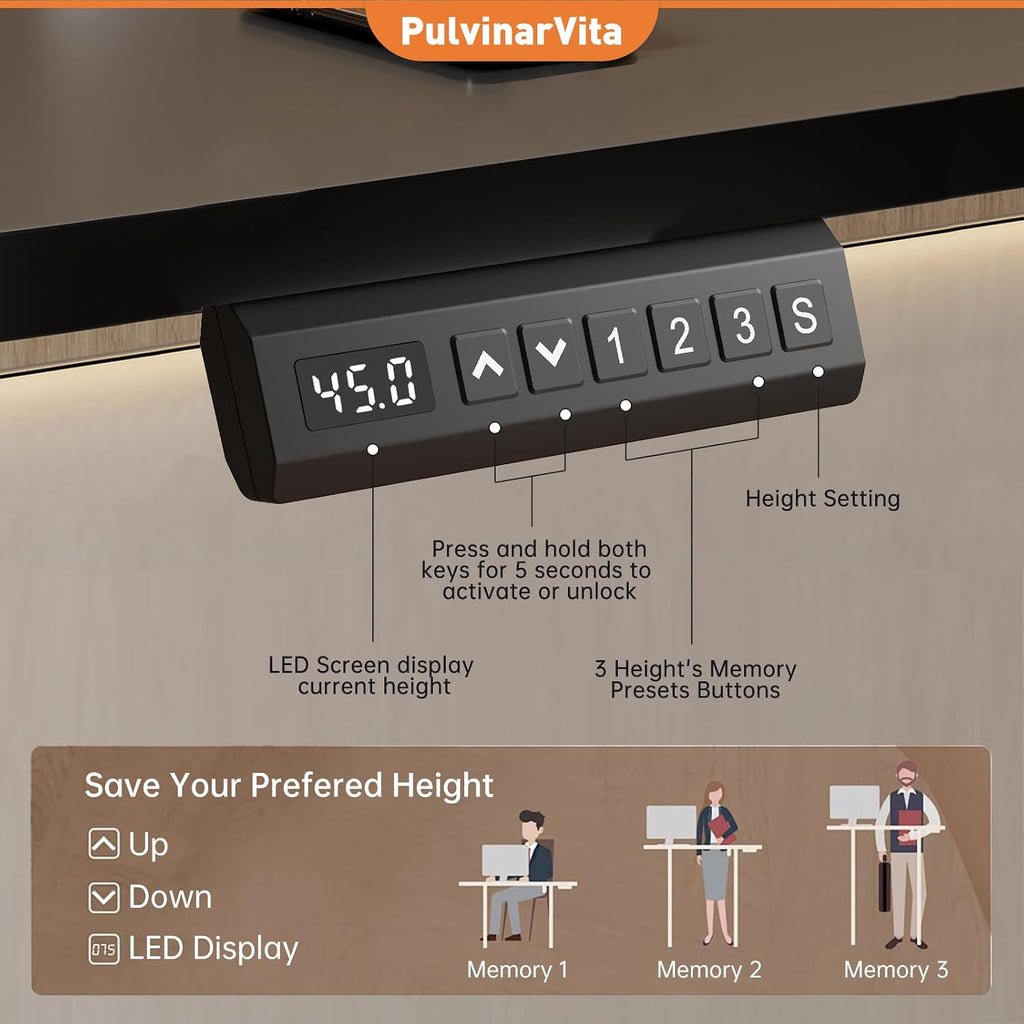 Dual Motor Standing Desk Frame, Ergonomic Stand Up Desk Base Workstation with Cable Management Tray, Headphone Hook