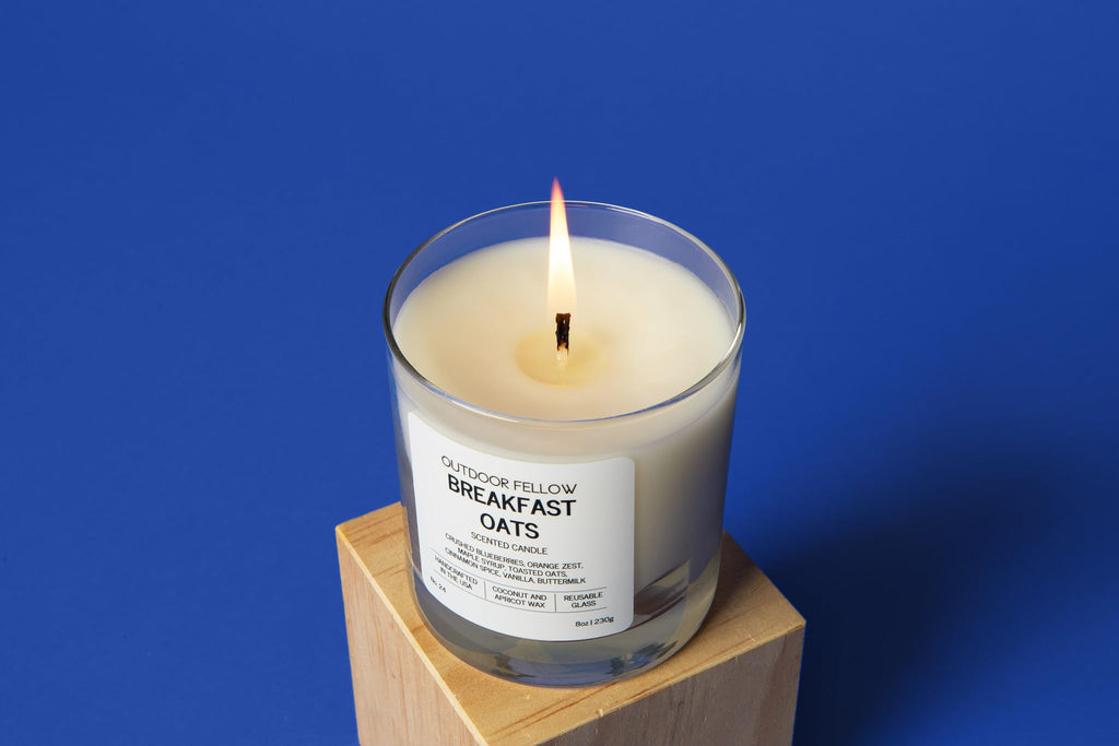 Breakfast Oats Scented Candle, Vanilla Maple Blueberry Candle, Luxury Coconut Apricot Wax Candle, Strong Scent, Non