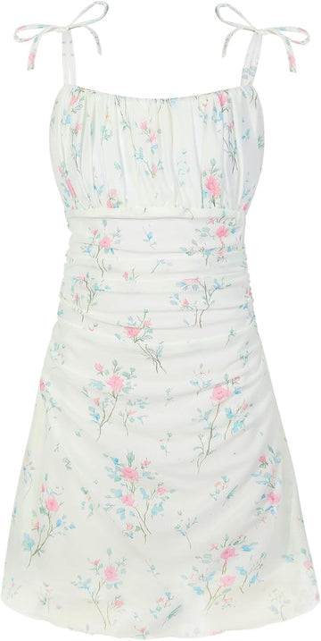 Girls Floral/Swiss Dot Dress Teen Spaghetti Strap Summer Cami Boho