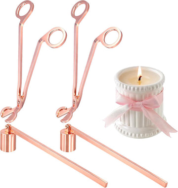 Candle Snuffer and Wick Trimmer, Rose Gold - Set of 4
