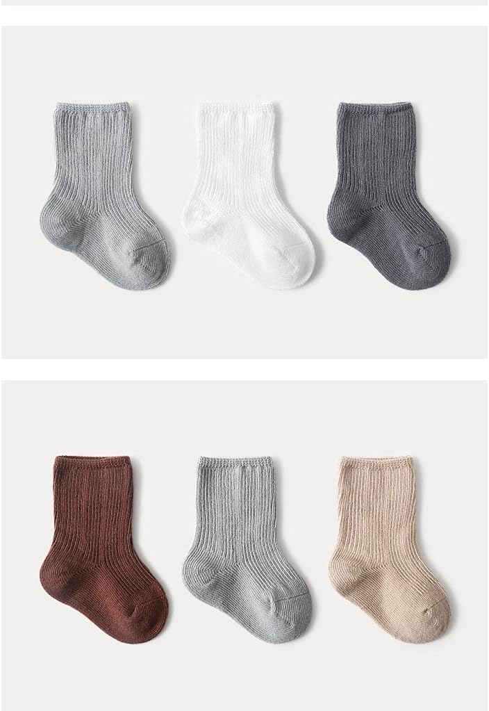 Cotton Crew Socks Unisex Baby Solid Color Sock Ankle Socks for Boy Girls Infant Toddlers