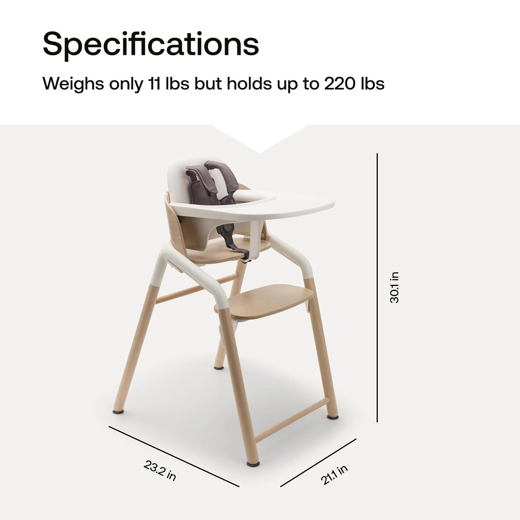 Giraffe Wooden Baby High Chair - Adjustable in 1 Second, Ergonomic Easy-Clean Highchair, Suitable from Birth (Newborn
