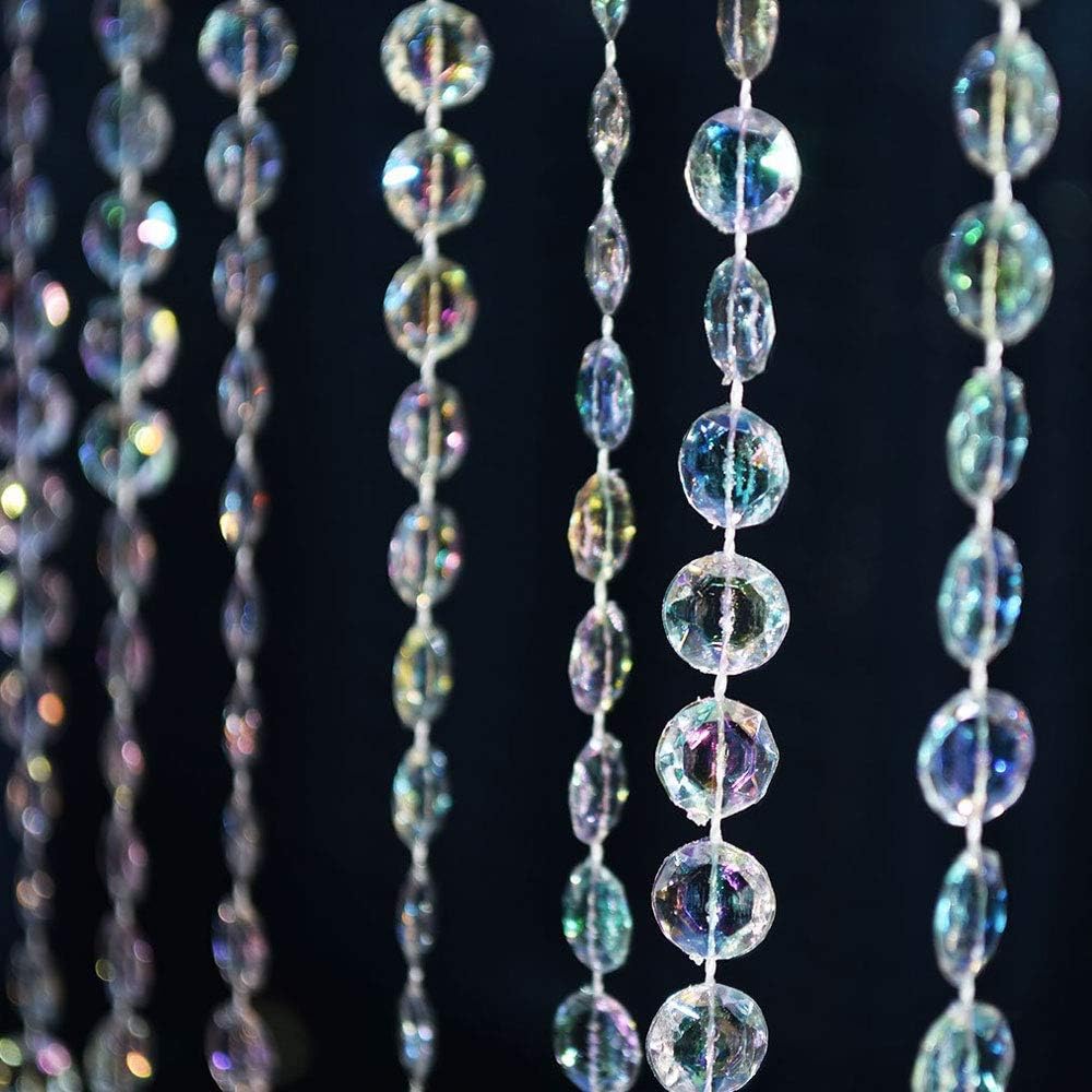 99FT DIY Garland Diamond Acrylic Crystal Beads Strand Shimmer Wedding Decorations Party Decoration Crafting Projects