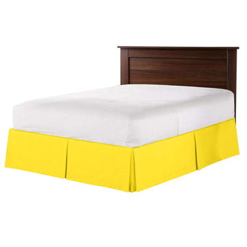 21 Inch Drop Corner Box Pleated Bedskirts Microfiber California King Yellow