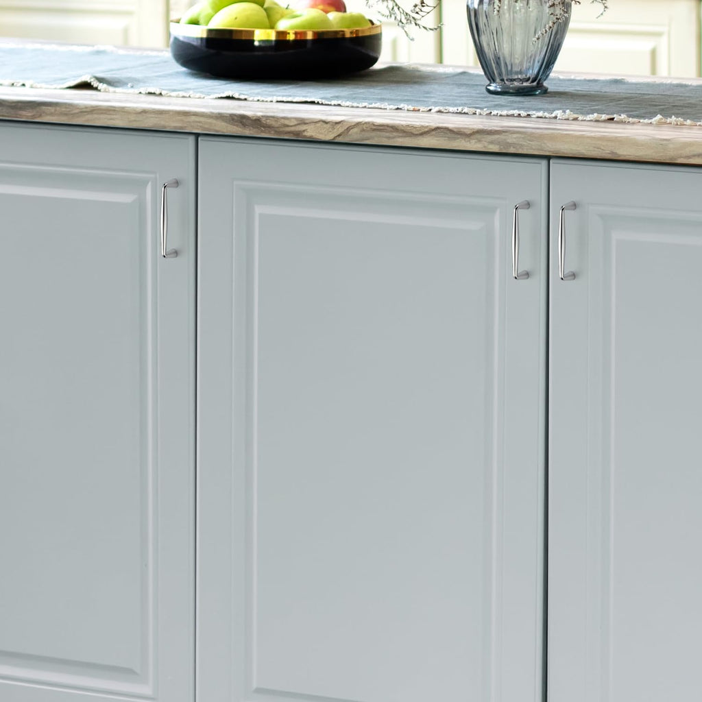Polished Chrome Cabinet Handles Solid Handles,4 Inch,5 Pack