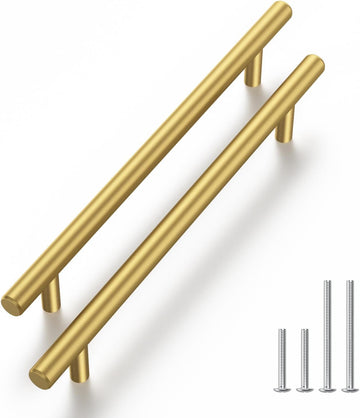 30 Pack 5 Inch Gold Cabinet Handles Kitchen Cabinet Handles for Drawer Pulls Brushed Gold Pulls Stainless Steel Modern
