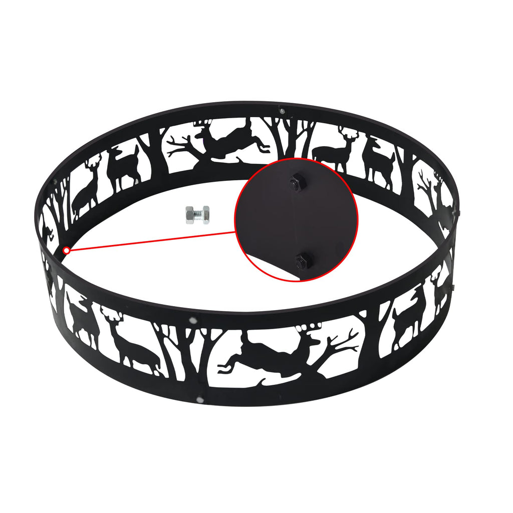 36 Inch Portable Fire Pit Ring - 4 Panel Outdoor DIY Liner