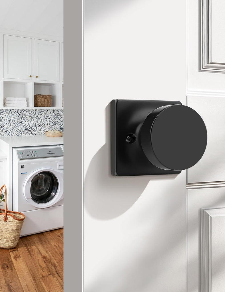 4 Pack Dummy Door Knob, Interior Single Side Door Handle, Matte Black No-Turning Door Dummy Knob Inactive Half Dummy