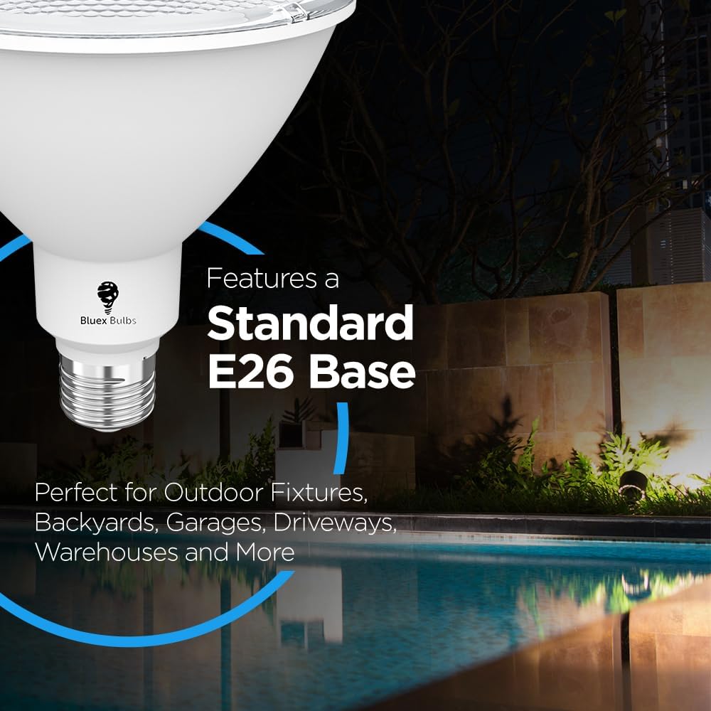 6 Pack High Power Outdoor PAR38 20W 250 Watt Equivalent 2800 Lumens Dimmable LED Flood Light Bulb Super Bright