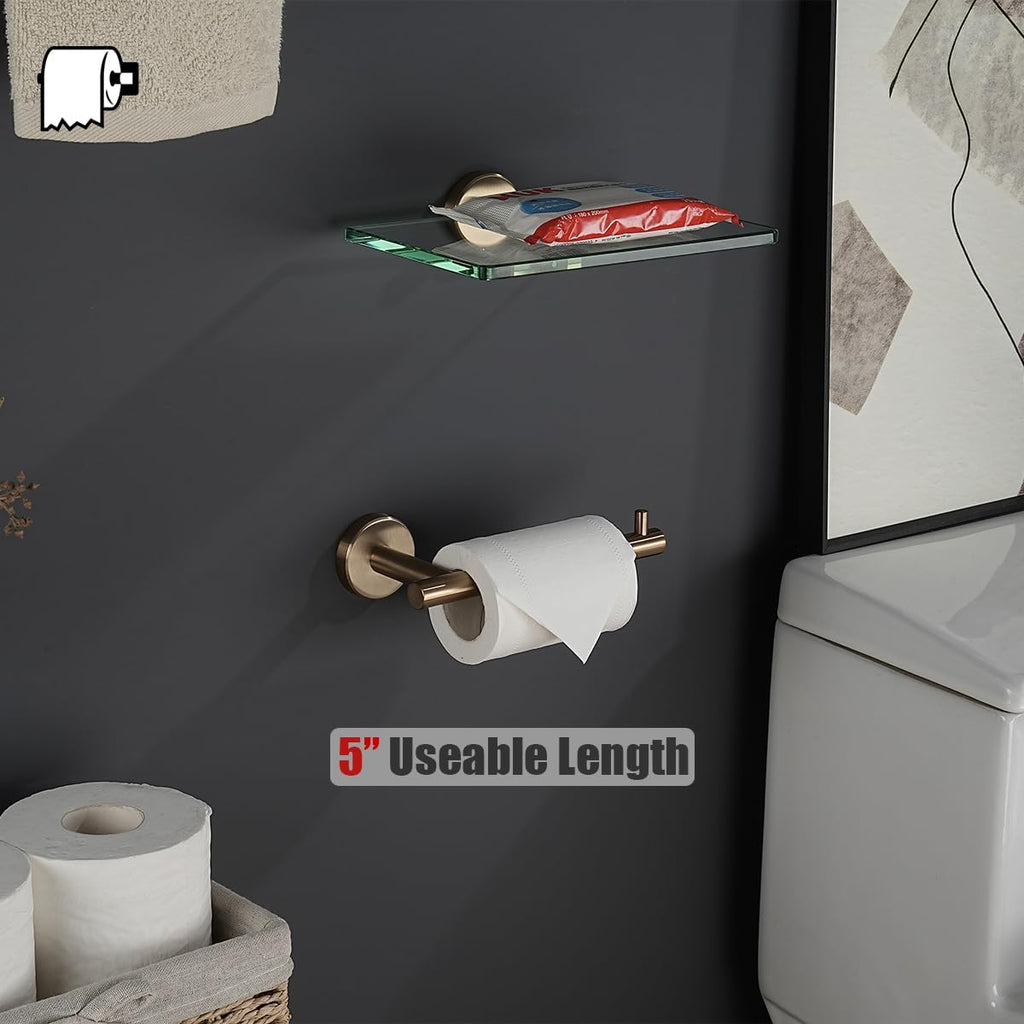 Bathroom Hardware Set, 5-Piece Bath Accessories Set Champagne Bronze Wall Mount Includes 24 in Towel Bar, 9 in HT