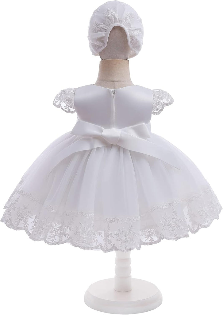 Baby Girl Baptism Dress 3PCS Infant Embroidered Christening Formal Gowns Outfit for Party Wedding