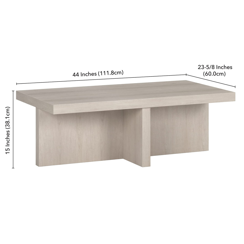 44" Scandinavian Coffee Table, Beech White