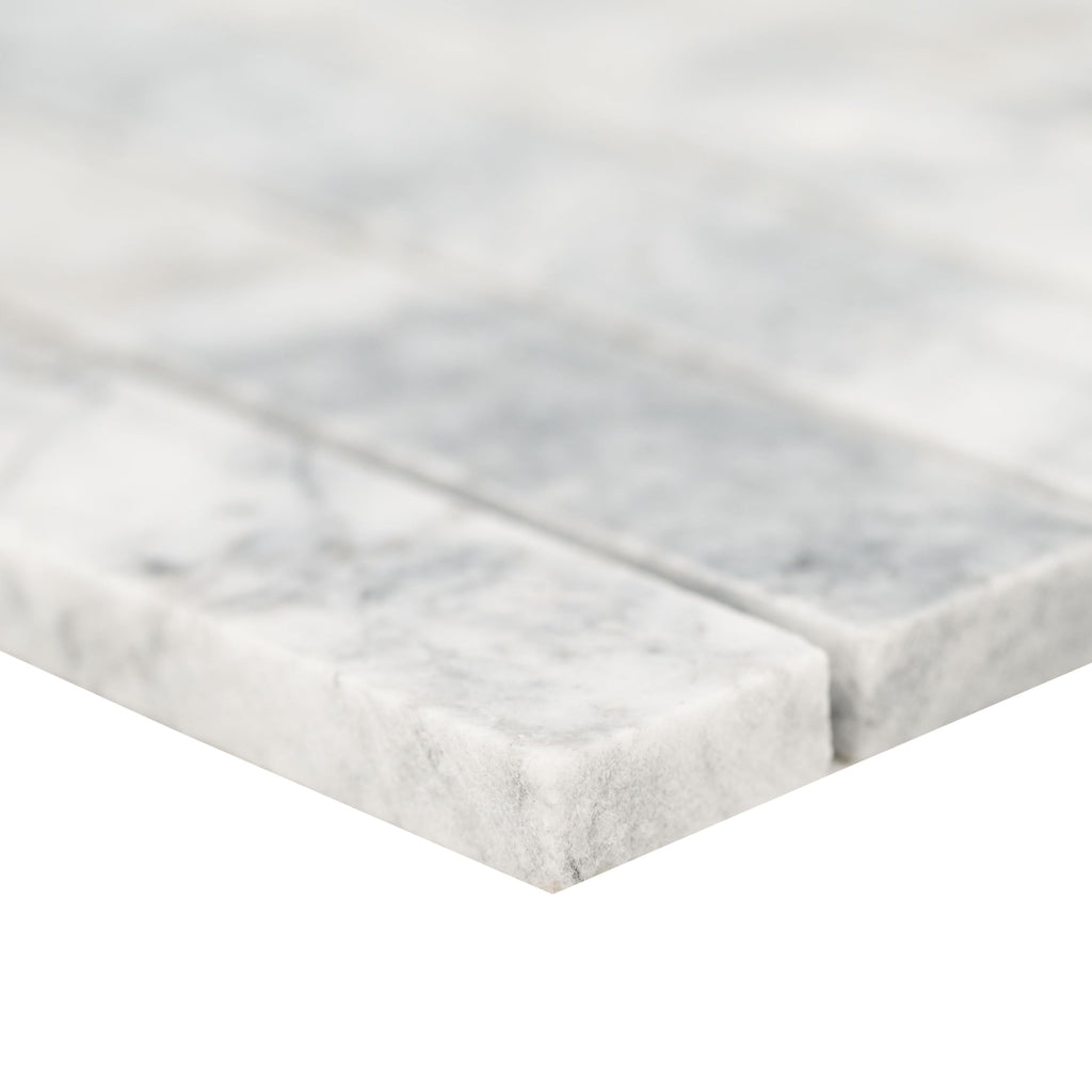 Marble Wall Stacked Pattern Honed Floor Wall Tile| Capri Blue | 1" x 6"